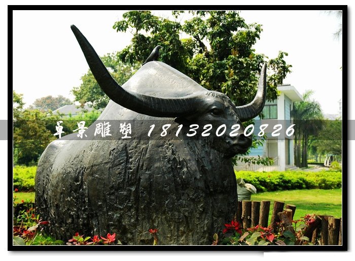 牦牛銅雕，公園動物銅雕