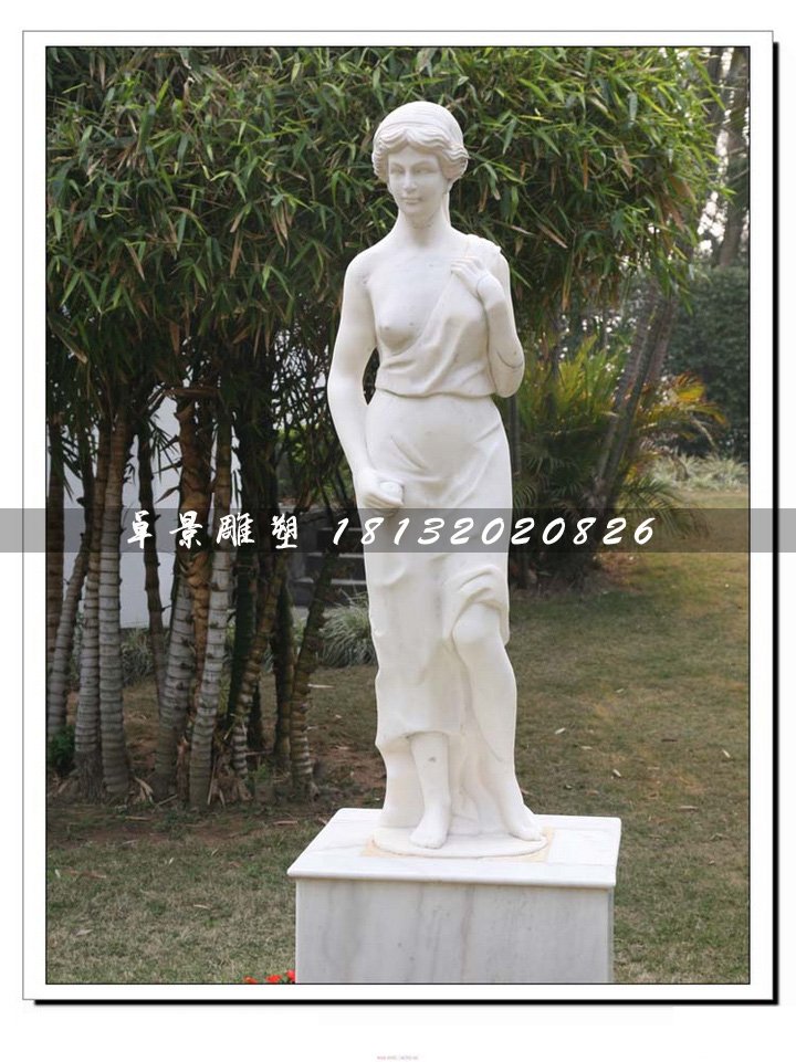 漢白玉美女石雕,公園人物雕塑