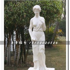 漢白玉美女石雕，公園人物雕塑