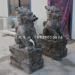 墨玉麒麟石雕，神獸石雕
