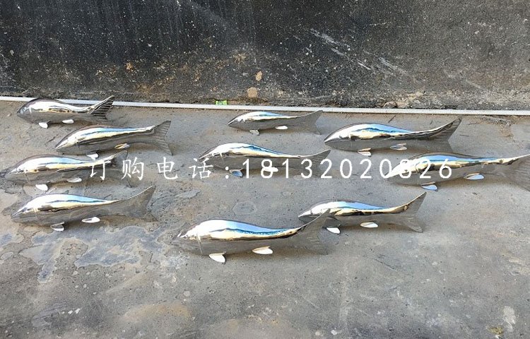 小魚雕塑，不銹鋼動物雕塑 (3)