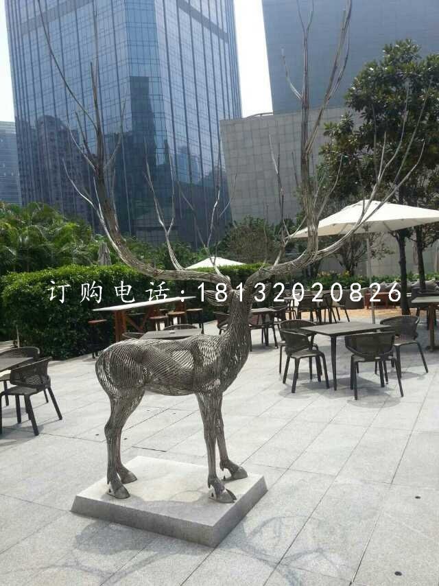 馴鹿雕塑，不銹鋼創(chuàng)意動物雕塑