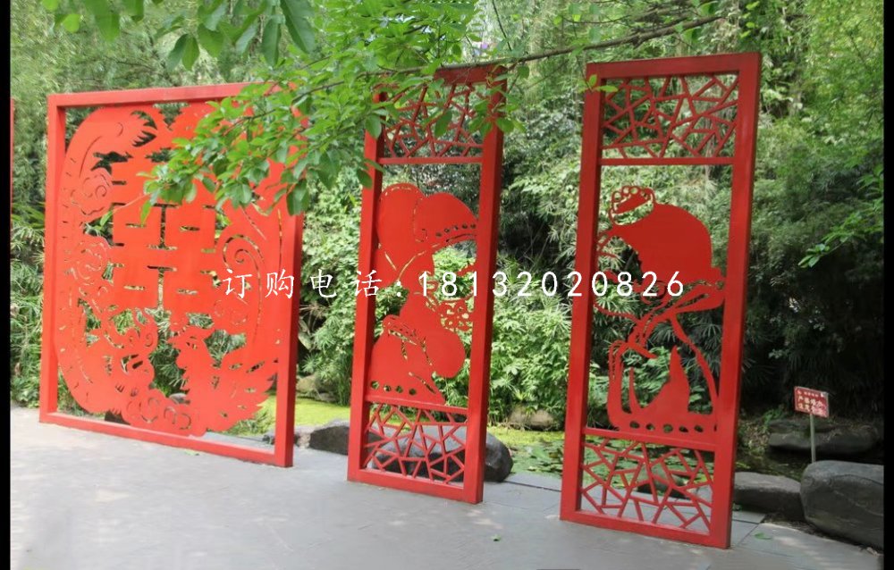 不銹鋼剪紙雕塑，公園景觀雕塑