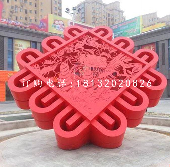 不銹鋼景觀雕塑，中國結(jié)雕塑