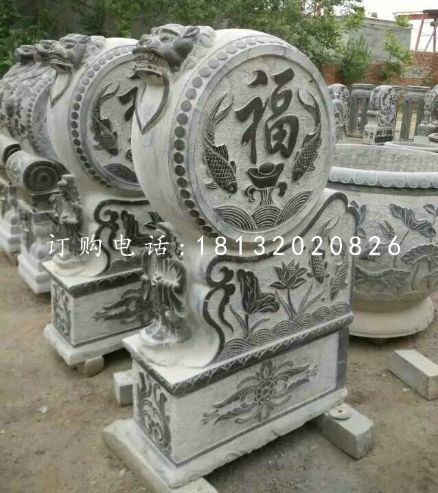 門枕石石雕，青石仿古門墩