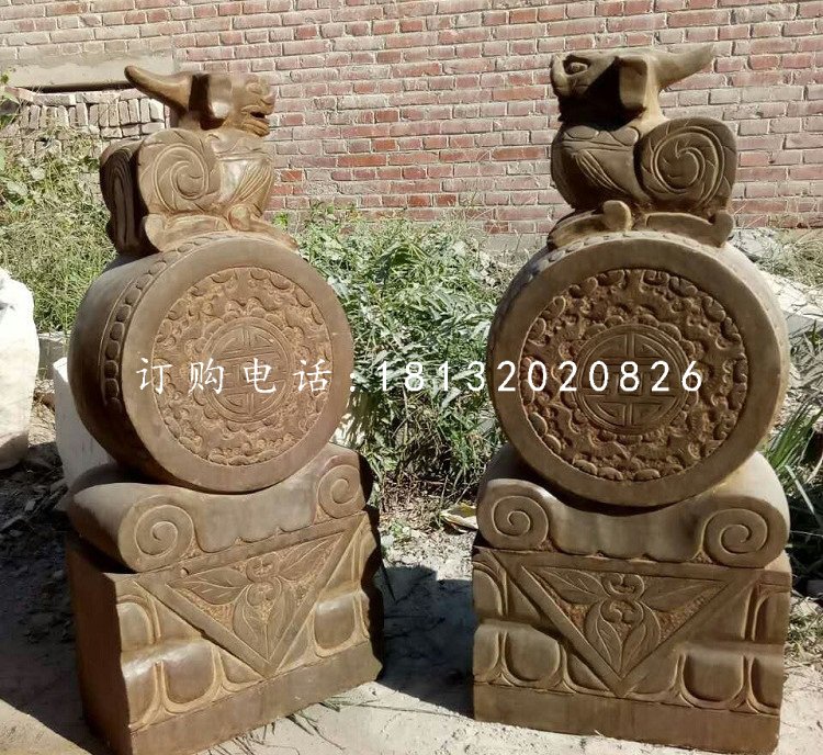 門枕石，仿古石門墩