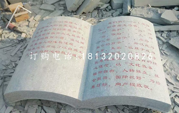 景觀石雕，校園書籍雕塑 (1)