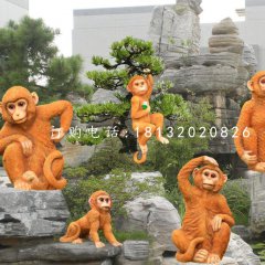 小猴子雕塑，玻璃鋼動(dòng)物