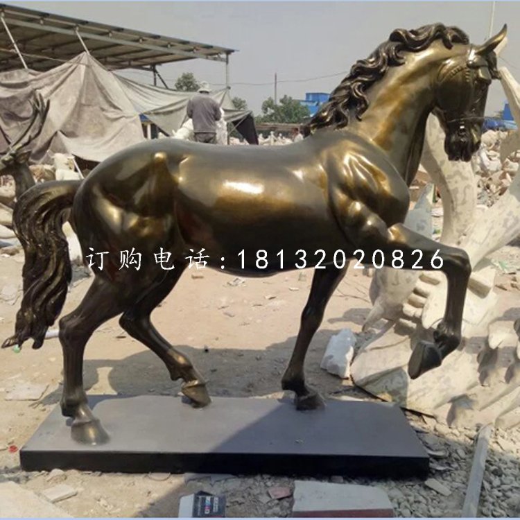 玻璃鋼仿銅馬，廣場動物雕塑
