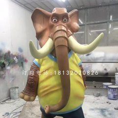 玻璃鋼大象，卡通大象雕塑