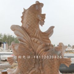 噴水魚石雕，公園景觀石雕