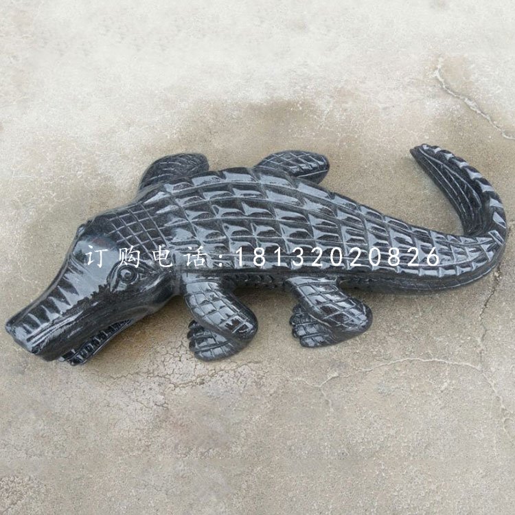 噴漆動(dòng)物雕塑，鱷魚石雕