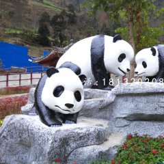 大熊貓雕塑，仿真動(dòng)物雕塑