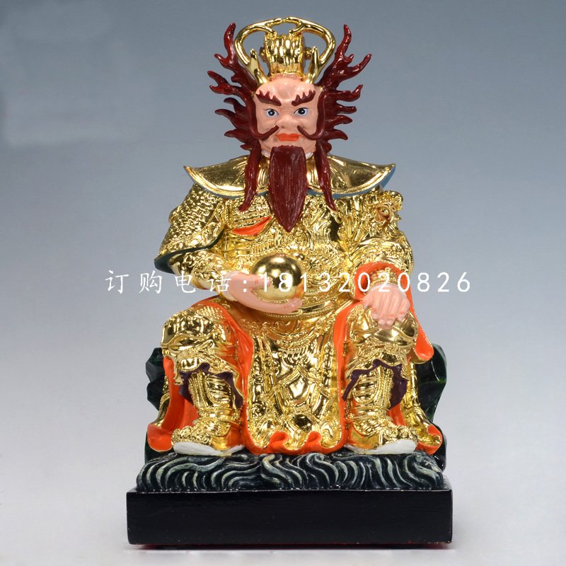 龍王雕塑，玻璃鋼貼金神仙雕塑