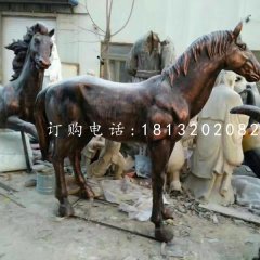 玻璃鋼仿銅馬雕塑，動物雕塑