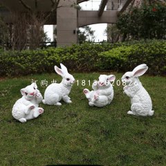 白兔雕塑，玻璃鋼動物雕塑