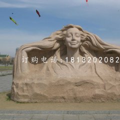 美女石雕，砂巖人物雕塑