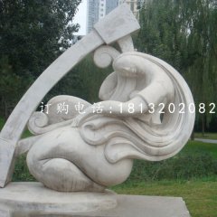琴韻石雕，公園抽象人物石雕