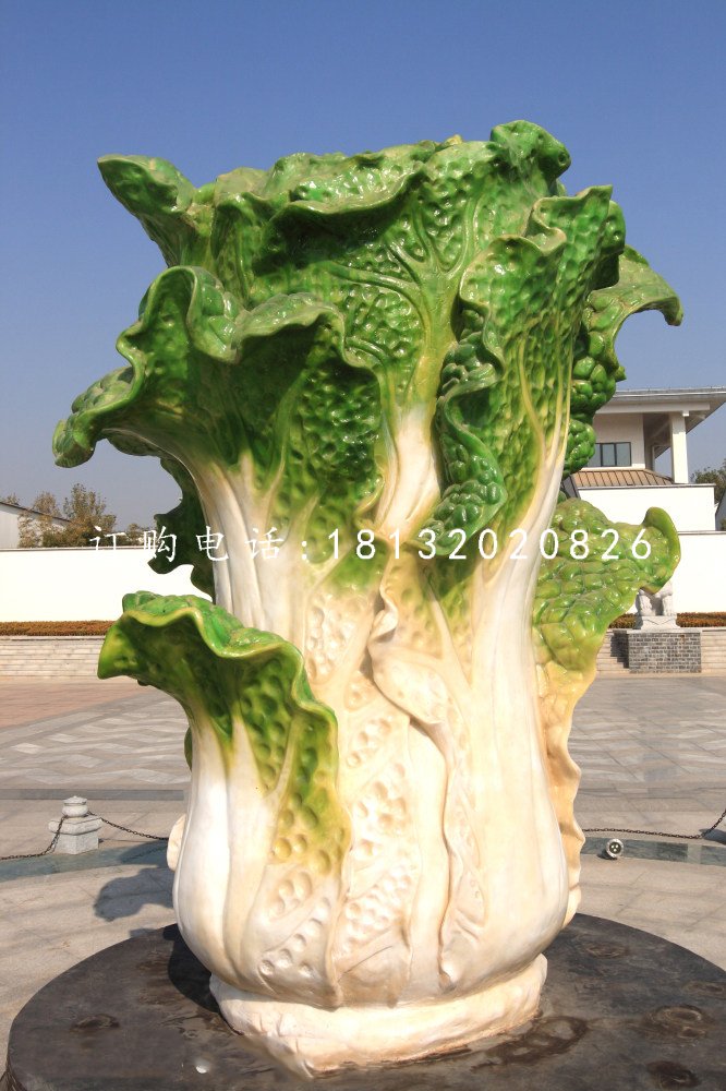 玻璃鋼白菜雕塑，廣場景觀雕塑