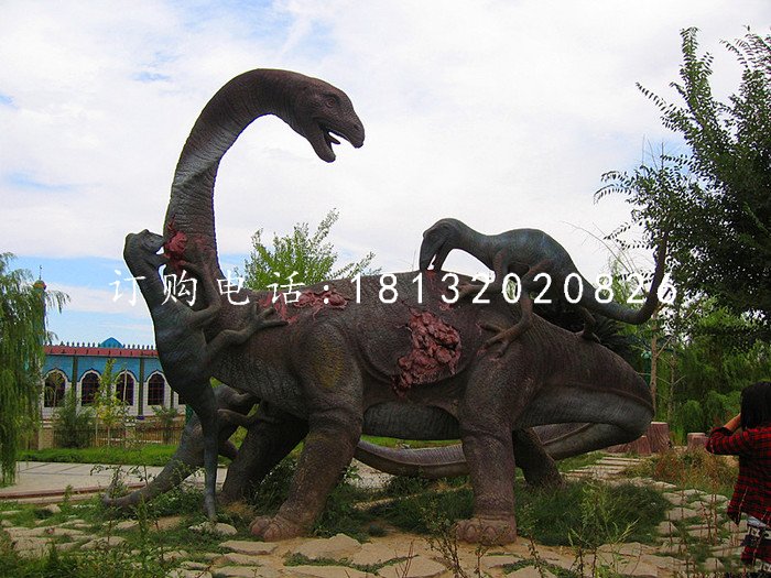 玻璃鋼動物，公園恐龍雕塑 (2)