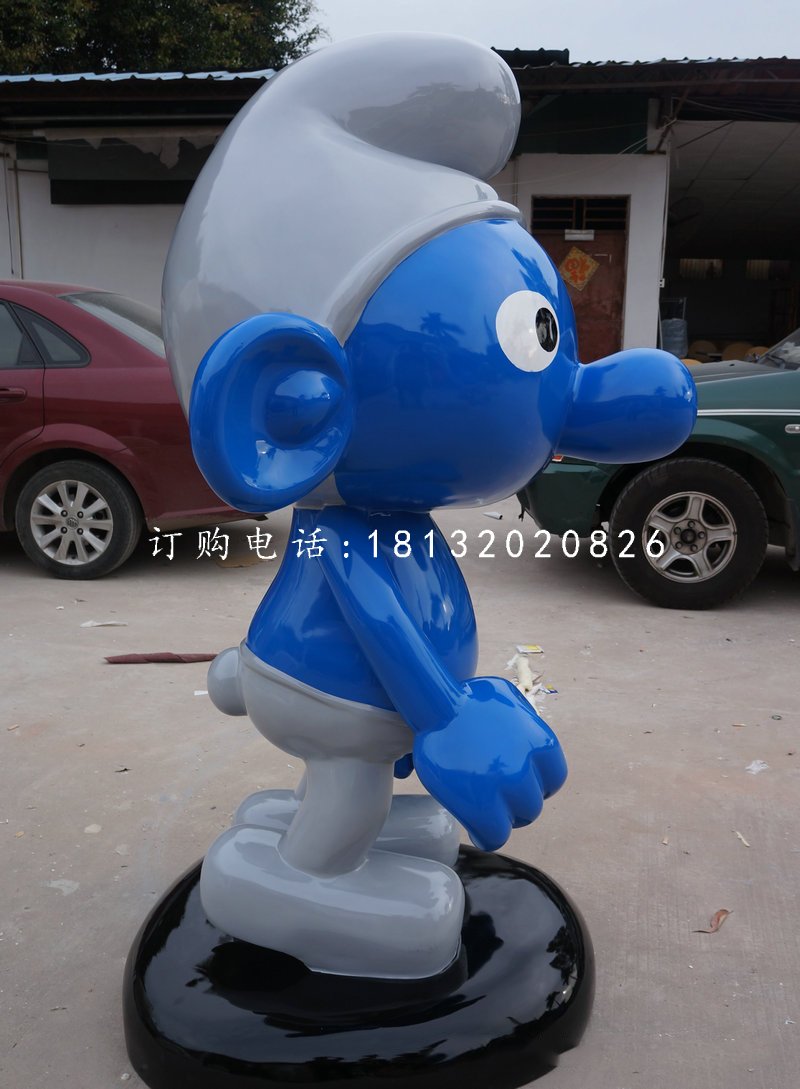 玻璃鋼藍(lán)精靈雕塑，卡通雕塑 (3)