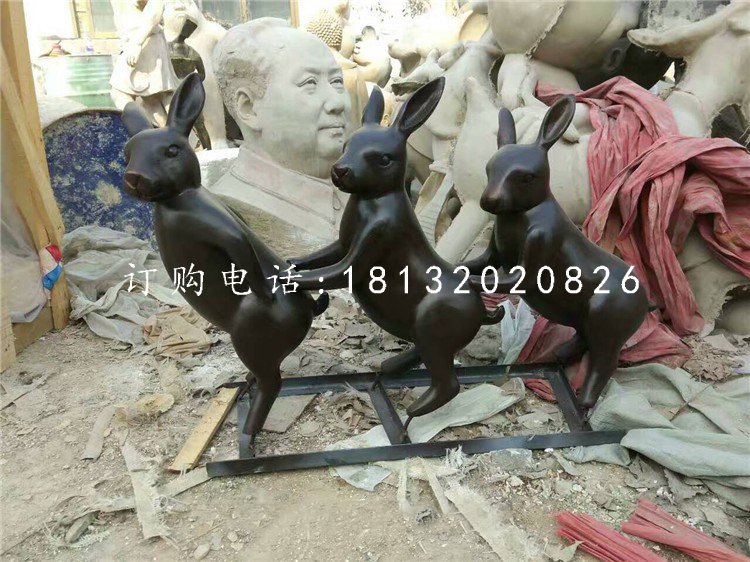 玻璃鋼烤漆動(dòng)物，小兔子雕塑