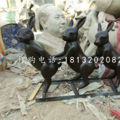 玻璃鋼烤漆動(dòng)物，小兔子雕塑