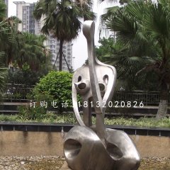 抽象女人雕塑，不銹鋼抽象人物