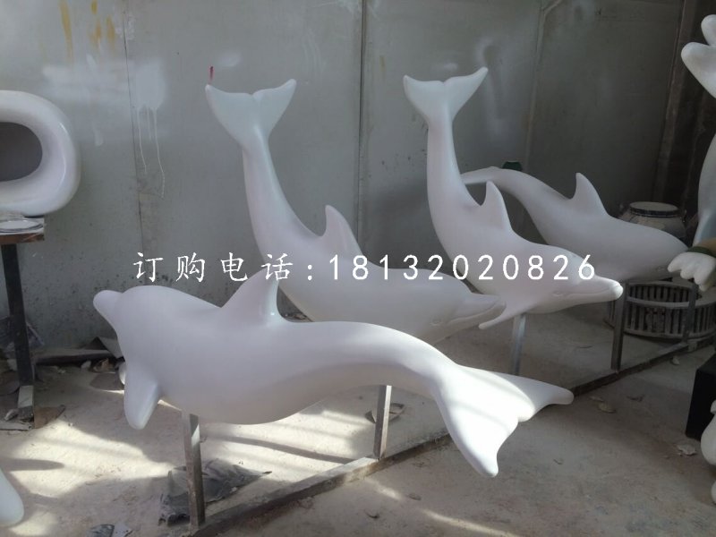 白海豚雕塑，玻璃鋼動物雕塑