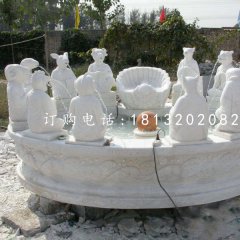 十二生肖噴泉石雕，漢白玉景觀石雕