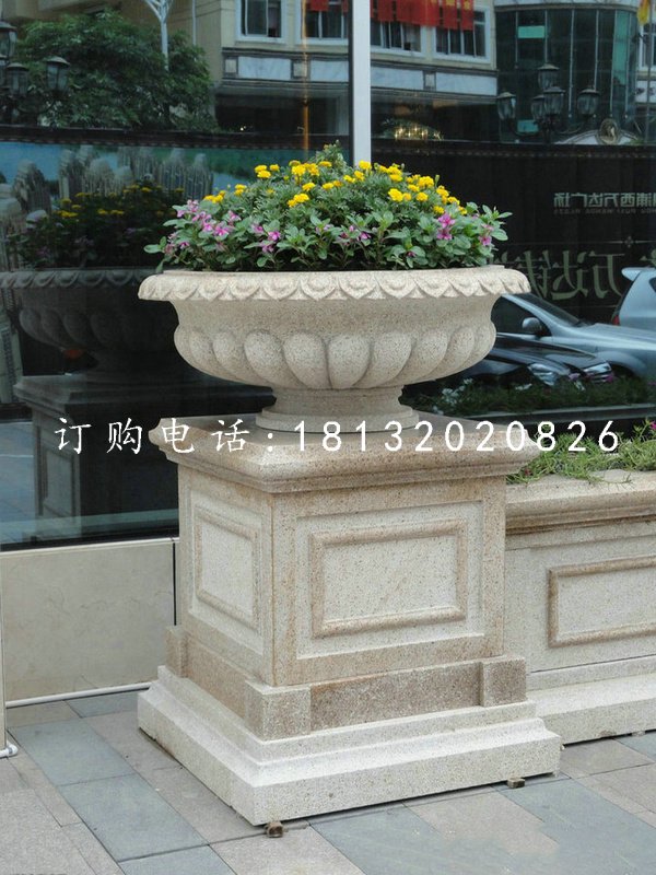 花缽石雕，景觀石雕