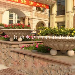 小區(qū)石花盆，景觀石雕