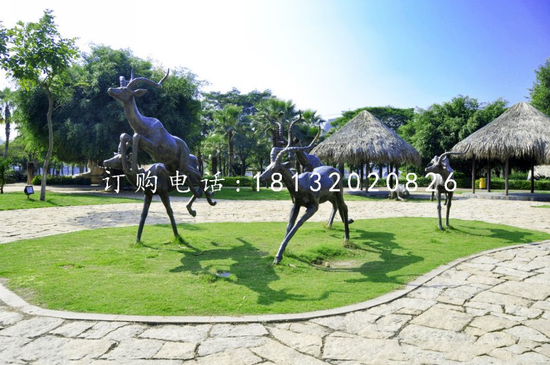羚羊銅雕，公園動(dòng)物銅雕