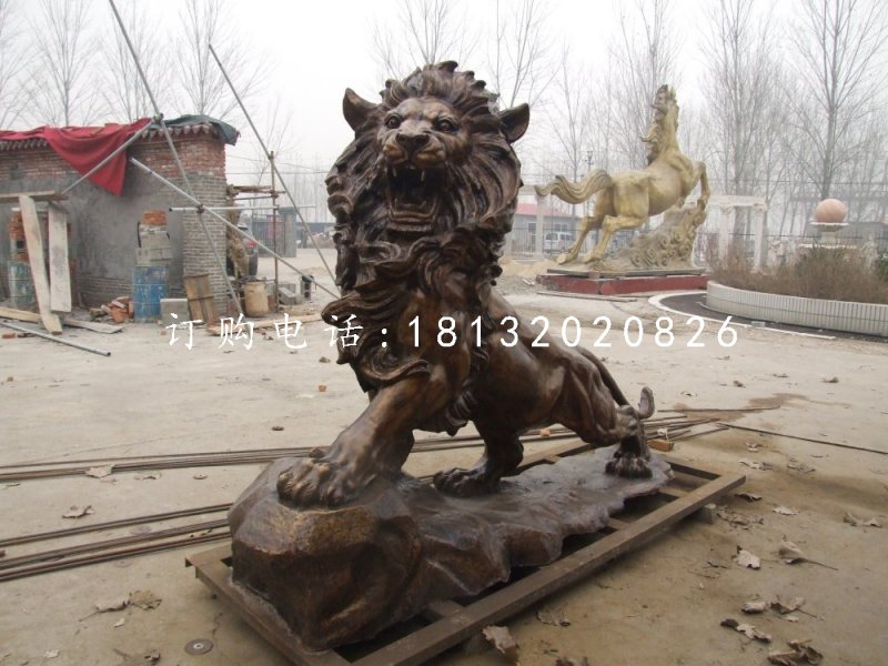 西洋獅銅雕，銅雕獅子 (1)
