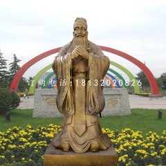 先師孔子雕塑，校園銅雕人物