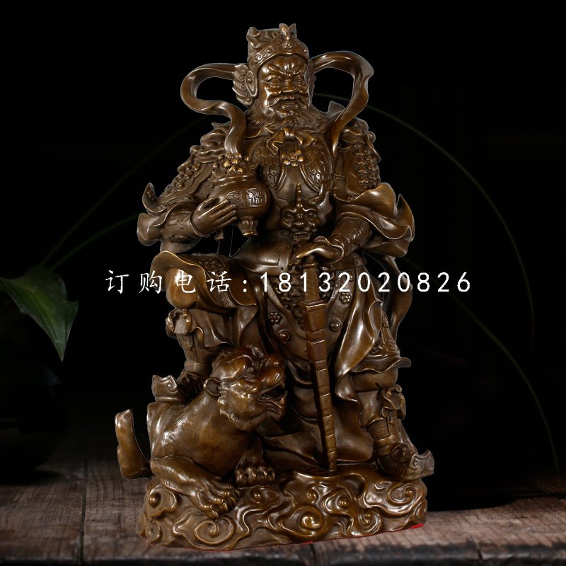 趙公明銅雕，武財(cái)神銅雕
