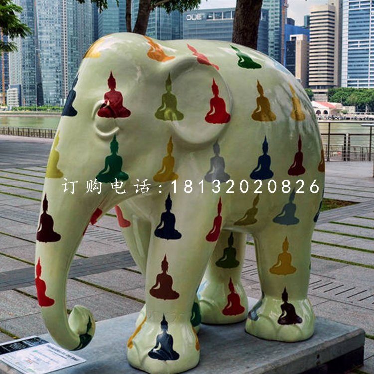 玻璃鋼彩繪大象，商場(chǎng)美陳雕塑 (1)[1].jpg