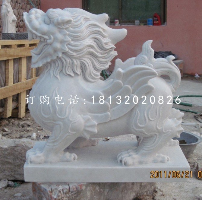 漢白玉貔貅，石雕貔貅雕塑.jpg