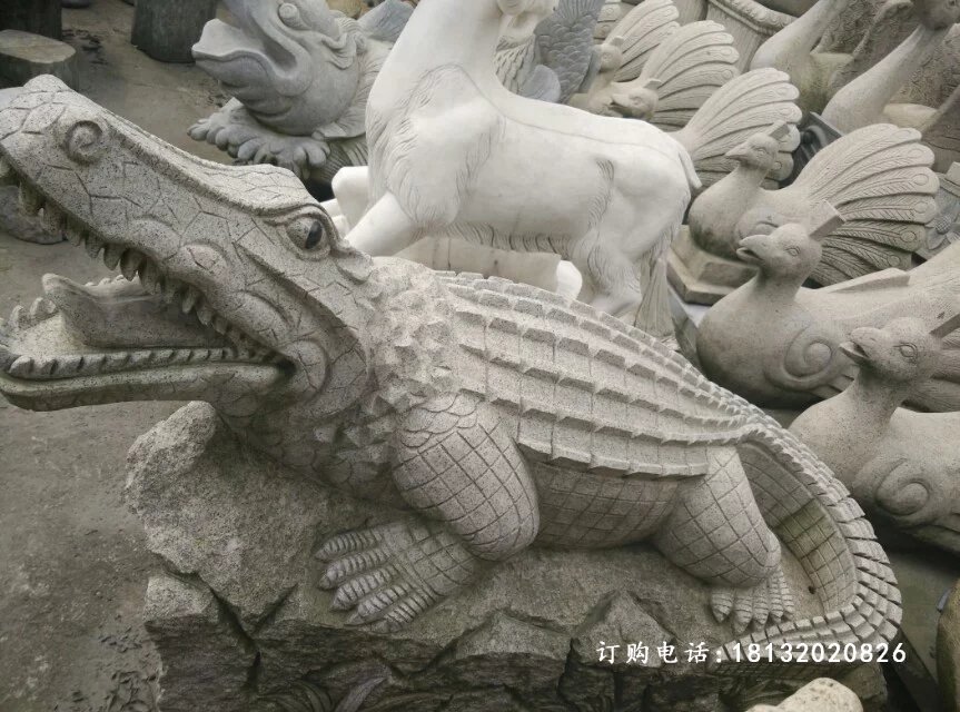 鱷魚石雕，大理石鱷魚雕塑 (1).jpg
