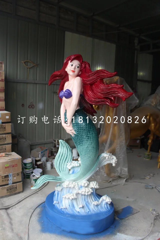 美人魚雕塑，玻璃鋼卡通雕塑.jpg
