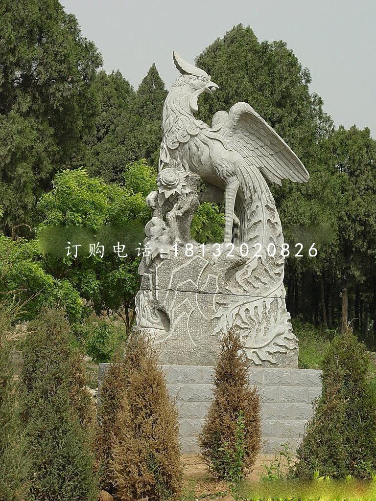 大理石鳳凰雕塑，公園神獸石雕.jpg