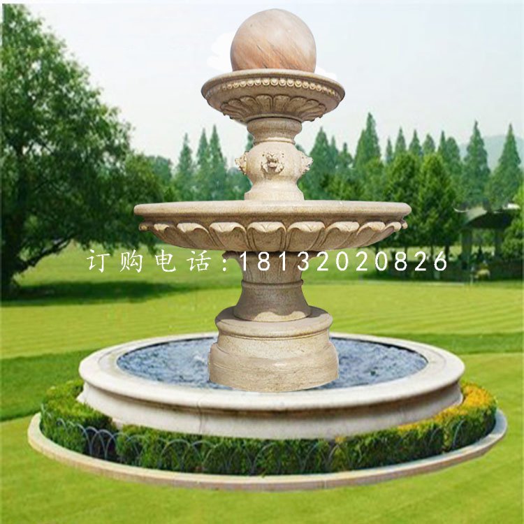 風水球噴泉石雕，晚霞紅景觀石雕.jpg