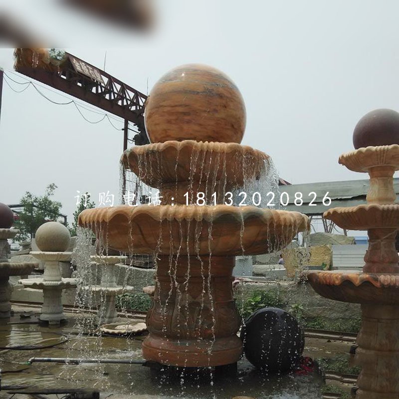 風水球噴泉，園林景觀石雕
