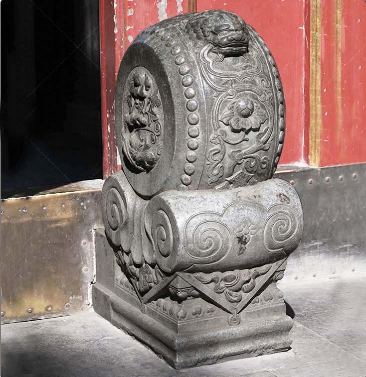 仿古石門(mén)墩，寺廟抱鼓石