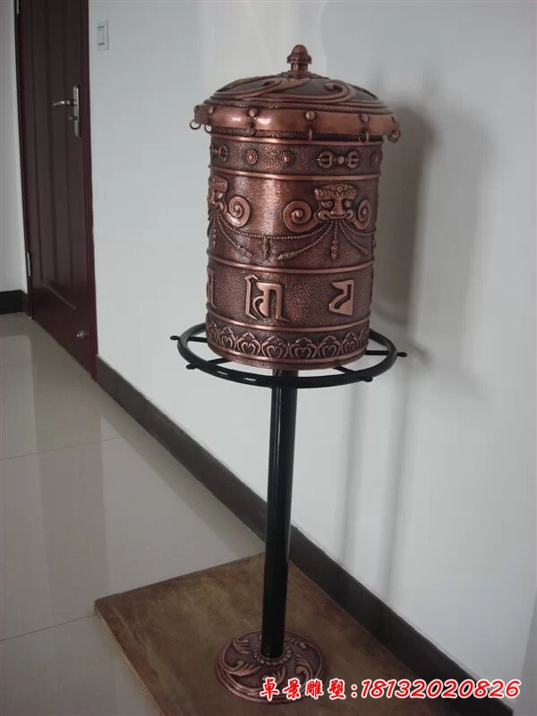 轉(zhuǎn)經(jīng)筒銅雕，鑄銅轉(zhuǎn)經(jīng)筒雕塑
