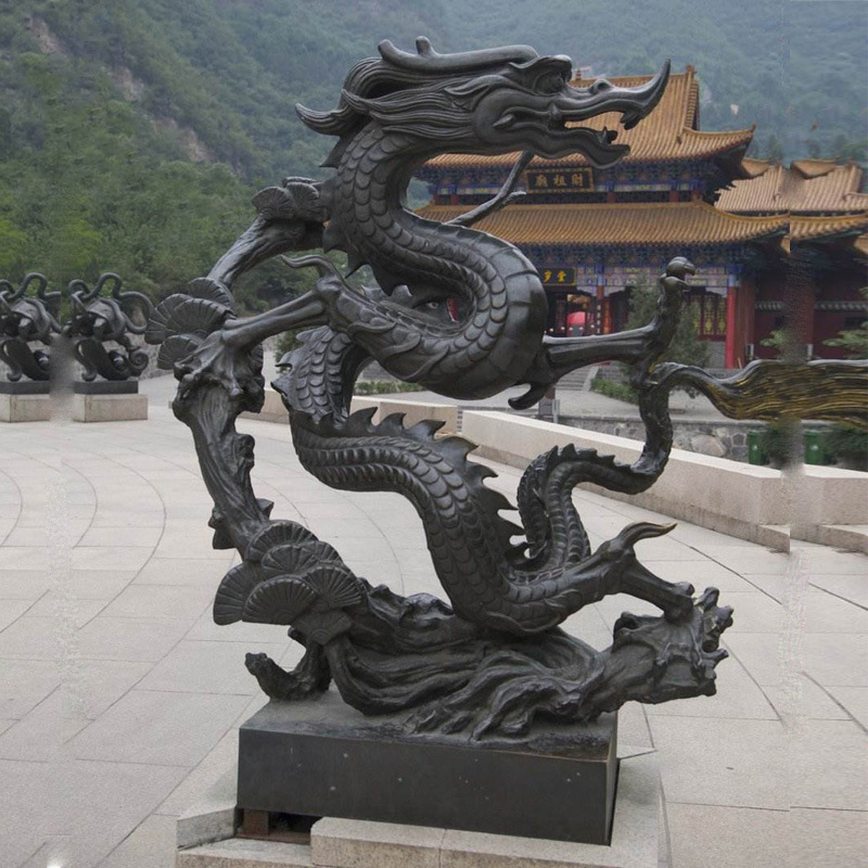 銅龍雕塑，青龍銅雕