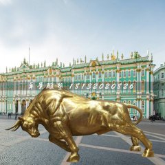 黃牛銅雕，廣場(chǎng)開荒牛銅雕