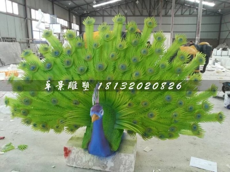 玻璃鋼孔雀雕塑，仿真孔雀雕塑