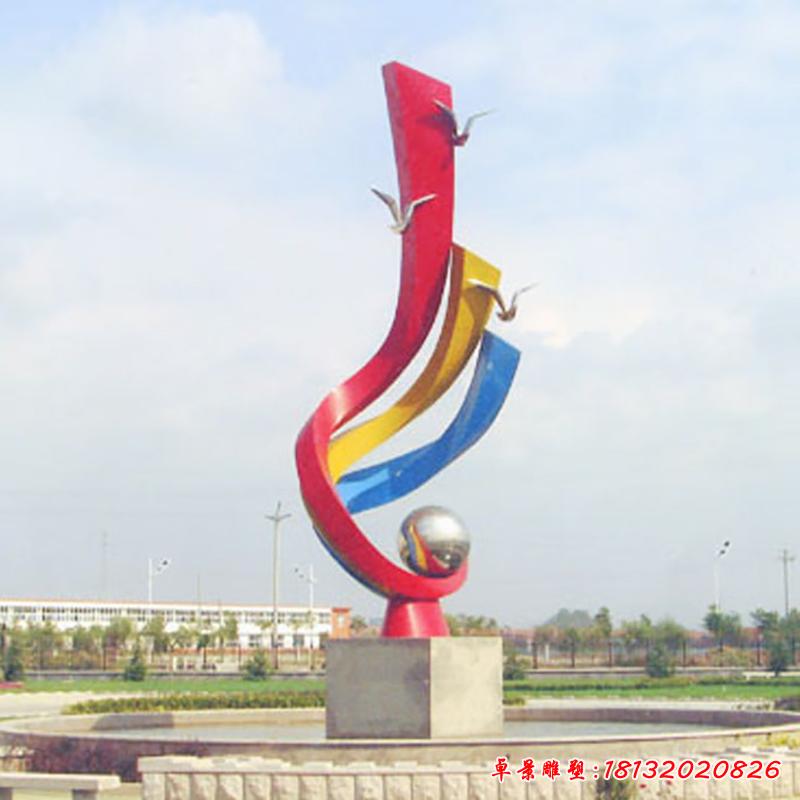不銹鋼抽象絲帶景觀雕塑2