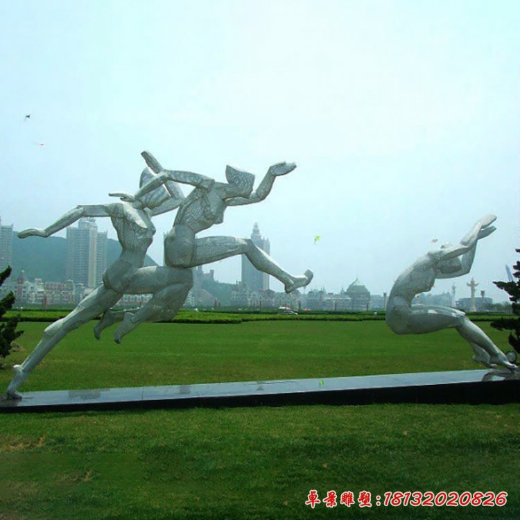 不銹鋼人物雕塑，公園不銹鋼跳遠(yuǎn)雕塑[1]